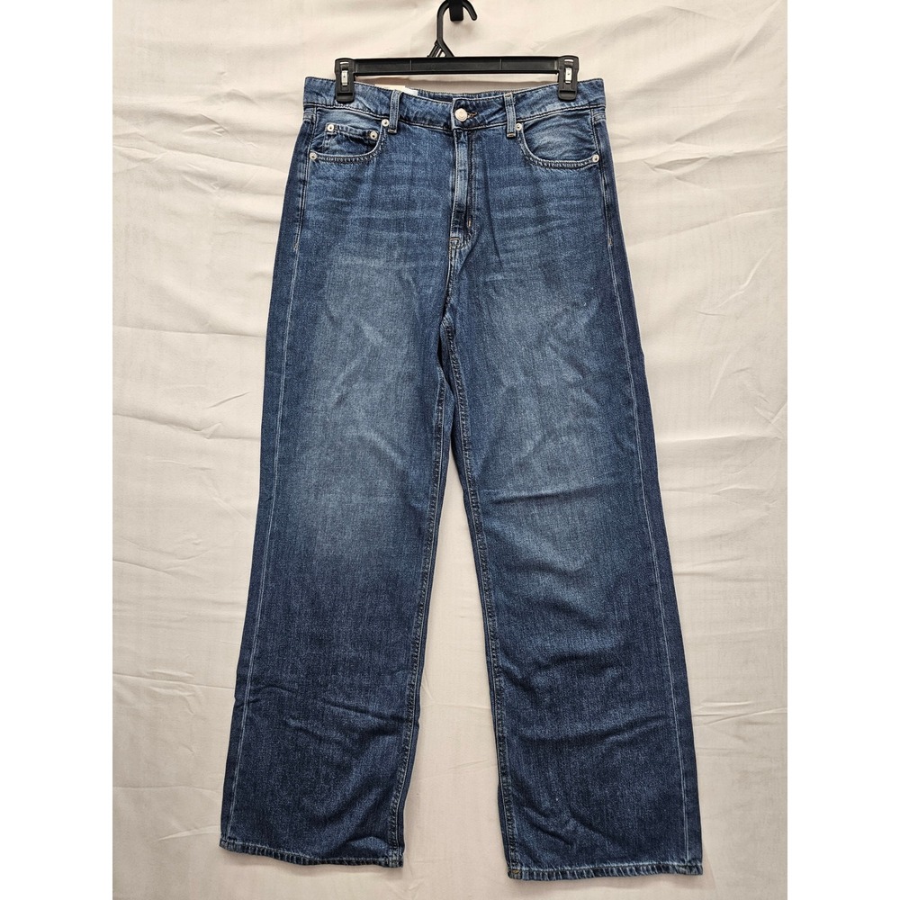 Aeropostale Womens Wide Leg High Rise Jeans Blue Cotton‎ Relaxed Size 12